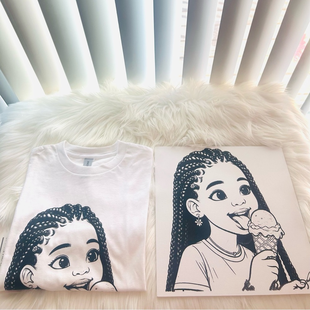 Youth Girl T shirt and Canvas